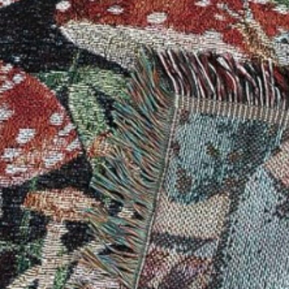 Vintage Frog Mushroom Fall Blanket Sofa Throw - Picture 3 of 8